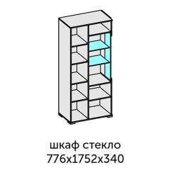 Аллегро-10 Шкаф 2дв. (со стеклом) (дуб крафт золотой-камень темный) в Новом Уренгое - novyy-urengoy.mebel24.online | фото 2