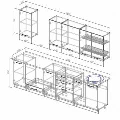 Кухонный гарнитур Антрацит 2800 (Стол. 26мм) в Новом Уренгое - novyy-urengoy.mebel24.online | фото 2