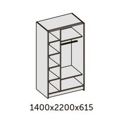 ИННЭС-5 Шкаф-купе 2-х дв. 1400 (2дв. Ф1 - бодега белая) в Новом Уренгое - novyy-urengoy.mebel24.online | фото 2