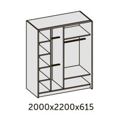 ИННЭС-5 Шкаф-купе 2-х дв. 2000 (2 дв. Ф3 - венге вст. экокожа корич) в Новом Уренгое - novyy-urengoy.mebel24.online | фото 2