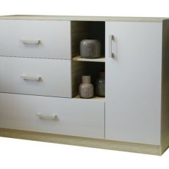 Комод К-3.1 (Дуб сонома/Белый жемчуг) в Новом Уренгое - novyy-urengoy.mebel24.online | фото