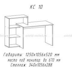 Компьютерный стол №10 (Анкор белый) в Новом Уренгое - novyy-urengoy.mebel24.online | фото