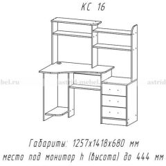 Компьютерный стол №16 (Анкор темныйанкор темный) в Новом Уренгое - novyy-urengoy.mebel24.online | фото