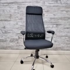 Кресло Barneo K-115 для персонала (черная ткань, черная сетка) в Новом Уренгое - novyy-urengoy.mebel24.online | фото 1