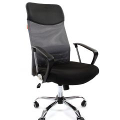 Кресло для руководителя CHAIRMAN 610 N(15-21 черный/сетка серый) в Новом Уренгое - novyy-urengoy.mebel24.online | фото