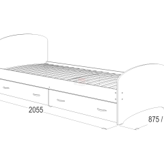 Кровать-6 одинарная с 2-мя ящиками (900*2000) в Новом Уренгое - novyy-urengoy.mebel24.online | фото 2