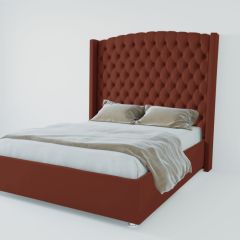 Кровать Берлин ЛЮКС с ПМ 900 (велюр бордо) в Новом Уренгое - novyy-urengoy.mebel24.online | фото 2