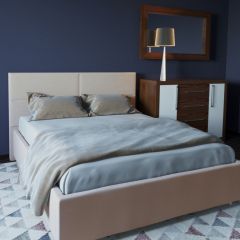 Кровать Корсика с ПМ 1600 (экокожа бежевая) в Новом Уренгое - novyy-urengoy.mebel24.online | фото 2