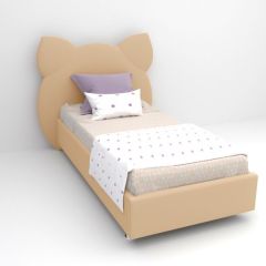 Кровать Котя с ортопедическим основанием 1200 (экокожа бежевый) в Новом Уренгое - novyy-urengoy.mebel24.online | фото
