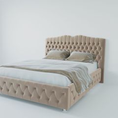 Кровать Нягань с ПМ 900 (велюр светло-серый) в Новом Уренгое - novyy-urengoy.mebel24.online | фото 2