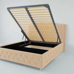 Кровать Нягань с ПМ 1400 (экокожа бежевая) в Новом Уренгое - novyy-urengoy.mebel24.online | фото