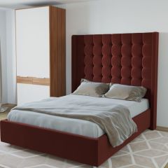 Кровать Венеция ЛЮКС с ПМ 1200 (велюр бордо) в Новом Уренгое - novyy-urengoy.mebel24.online | фото 2