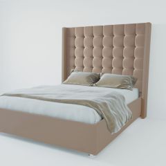 Кровать Венеция ЛЮКС с ПМ 2000 (велюр серый) в Новом Уренгое - novyy-urengoy.mebel24.online | фото 2