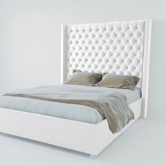 Кровать Версаль ЛЮКС с ПМ 2000 (экокожа белая) в Новом Уренгое - novyy-urengoy.mebel24.online | фото