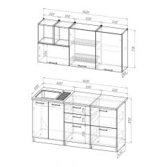 Кухонный гарнитур Лариса стандарт 4 1600 мм в Новом Уренгое - novyy-urengoy.mebel24.online | фото 2