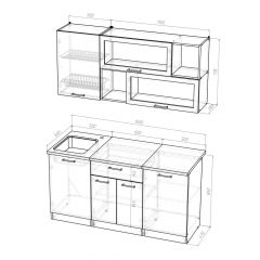 Кухонный гарнитур Лоретта стандарт 1600 мм в Новом Уренгое - novyy-urengoy.mebel24.online | фото 2