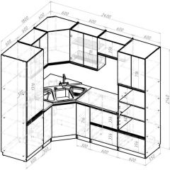 Кухонный гарнитур Ноктюрн оптима 1800х2400 мм в Новом Уренгое - novyy-urengoy.mebel24.online | фото 2