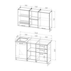 Кухонный гарнитур Ольга медиум 4 1400 мм в Новом Уренгое - novyy-urengoy.mebel24.online | фото 2