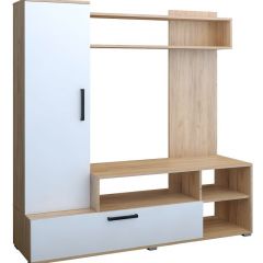 Мини-стенка Линда (дуб золотой/белый глянец) в Новом Уренгое - novyy-urengoy.mebel24.online | фото 2