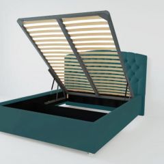 Кровать Берлин с ПМ 1200 (велюр бирюзовый) в Новом Уренгое - novyy-urengoy.mebel24.online | фото 2
