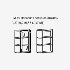 Париж №19 Навесная полка с зеркалом (ясень шимо свет/серый софт премиум) в Новом Уренгое - novyy-urengoy.mebel24.online | фото 2