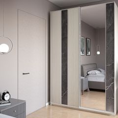 Шкаф-купе 1300 серии SILVER S4+S3Z+B2+PL1 (2 ящика+1 штанга) профиль «Серебро» в Новом Уренгое - novyy-urengoy.mebel24.online | фото