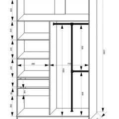 Шкаф-купе 1400 серии SOFT D8+D2+B2+PL4 (2 ящика+F обр.штанга) профиль «Графит» в Новом Уренгое - novyy-urengoy.mebel24.online | фото 3