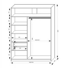 Шкаф-купе 1500 серии NEW CLASSIC K3+K3+B2+PL1 (2 ящика+1 штанга) профиль «Капучино» в Новом Уренгое - novyy-urengoy.mebel24.online | фото 3