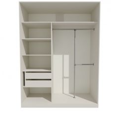 Шкаф-купе 1500 серии NEW CLASSIC K4+K4+B2+PL4 (2 ящика+F обр. штанга) профиль «Капучино» в Новом Уренгое - novyy-urengoy.mebel24.online | фото 2