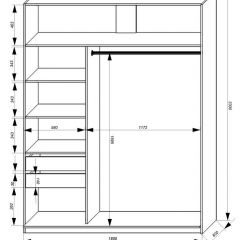 Шкаф-купе 1800 серии SOFT D1+D3+B2+PL1 (2 ящика+1штанга) профиль «Графит» в Новом Уренгое - novyy-urengoy.mebel24.online | фото 3