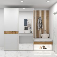 Шкаф-купе 1800 серии SOFT D6+D4+B2+PL2 (2 ящика+1штанга+1 полка) профиль «Капучино» в Новом Уренгое - novyy-urengoy.mebel24.online | фото