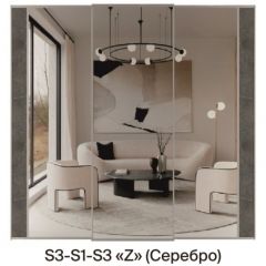 Шкаф-купе 2250 серии SILVER S3+S1+S4 B22+PL3 (по 2 ящика лев/прав+2 штанги) профиль «Серебро» в Новом Уренгое - novyy-urengoy.mebel24.online | фото 8
