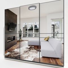 Шкаф-купе 2400 серии SOFT D4+D4+D4+B22+PL1 (по 2 ящика лев/прав+1штанга) профиль «Графит» в Новом Уренгое - novyy-urengoy.mebel24.online | фото 4