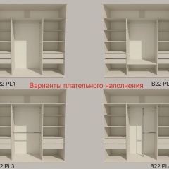 Шкаф-купе 2400 серии SOFT D4+D4+D4+B22+PL1 (по 2 ящика лев/прав+1штанга) профиль «Графит» в Новом Уренгое - novyy-urengoy.mebel24.online | фото 5