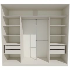 Шкаф-купе 2450 серии NEW CLASSIC K1+K1+K1+B22+PL4 (по 2 ящика лев/прав+F обр.штанга) профиль «Капучино» в Новом Уренгое - novyy-urengoy.mebel24.online | фото 2