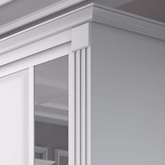 Шкаф-купе 2450 серии NEW CLASSIC K6Z+K1+K6+B22+PL2 (по 2 ящика лев/прав+1 штанга+1 полка) профиль «Капучино» в Новом Уренгое - novyy-urengoy.mebel24.online | фото 4