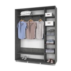 РОЛАНД Шкаф-купе с зеркалами Камень темный (450*1700) Р473 в Новом Уренгое - novyy-urengoy.mebel24.online | фото 2