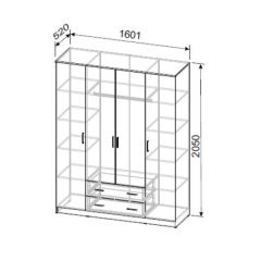 Шкаф ШК 1 (Дуб Золотой) в Новом Уренгое - novyy-urengoy.mebel24.online | фото 2