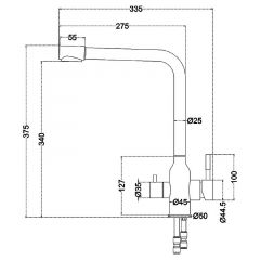 Смеситель д/кухни MELANA-F610304 Stello нерж.сталь, с переключателем на фильтр, однорычажный, сатин в Новом Уренгое - novyy-urengoy.mebel24.online | фото 4