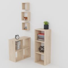 Стеллаж 3 секции (дуб сонома) в Новом Уренгое - novyy-urengoy.mebel24.online | фото 4