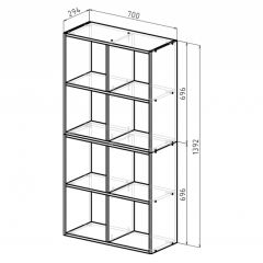 Стеллаж 8 секций (белый) в Новом Уренгое - novyy-urengoy.mebel24.online | фото 2
