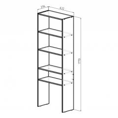 Стеллаж Элемент-1 (дуб сонома) в Новом Уренгое - novyy-urengoy.mebel24.online | фото 2