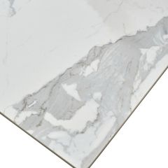 Стол CREMONA 140 HIGH GLOSS STATUARIO Белый мрамор глянцевый, керамика/ белый каркас, ®DISAUR в Новом Уренгое - novyy-urengoy.mebel24.online | фото 5