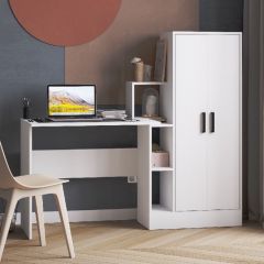 Стол компьютерный СКМ-1 ЛДСП Белый в Новом Уренгое - novyy-urengoy.mebel24.online | фото