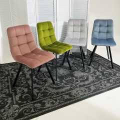 Стул CHILLI SQUARE BLUVEL-03 светло-серый, велюр / черный каркас М-City в Новом Уренгое - novyy-urengoy.mebel24.online | фото 5