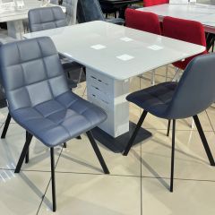 Стул CHILLI SQUARE HK017-09 серо-черничный, PU/ черный каркас М-City в Новом Уренгое - novyy-urengoy.mebel24.online | фото 6