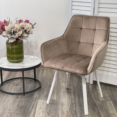Стул MAVERICK 360 град. поворот. BLUVEL-40 BEIGE/ белый каркас, М-City в Новом Уренгое - novyy-urengoy.mebel24.online | фото 2