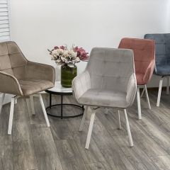 Стул MAVERICK 360 град. поворот. BLUVEL-40 BEIGE/ белый каркас, М-City в Новом Уренгое - novyy-urengoy.mebel24.online | фото 3