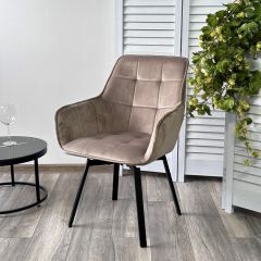 Стул MAVERICK 360 град. поворот. BLUVEL-40 BEIGE/ черный каркас, М-City в Новом Уренгое - novyy-urengoy.mebel24.online | фото 5