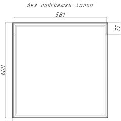 Зеркало Corsica 600х600 black без подсветки Sansa (SB1064Z) в Новом Уренгое - novyy-urengoy.mebel24.online | фото 4